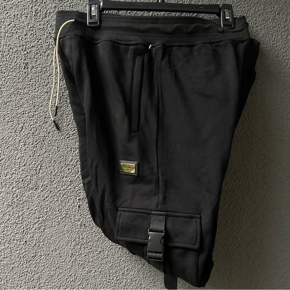 WELL KNOWN STUDIOS Mens Cargo Jogger Trackpants, Black,  XL - Picture 5 of 6